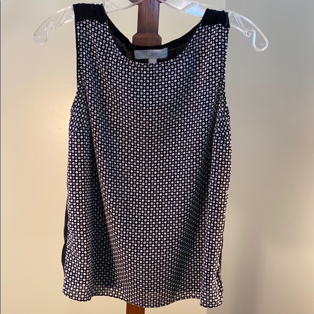 LOFT Black & White Sleeveless Top